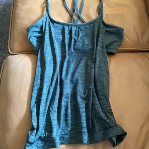 Athleta Green Workout Top with Builtin Bra